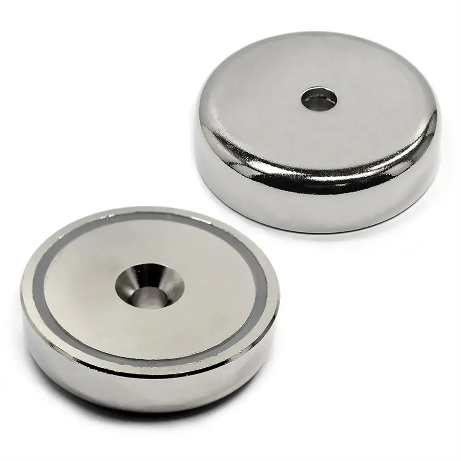 NdFeB Pot Magnet Style A with nickel coating