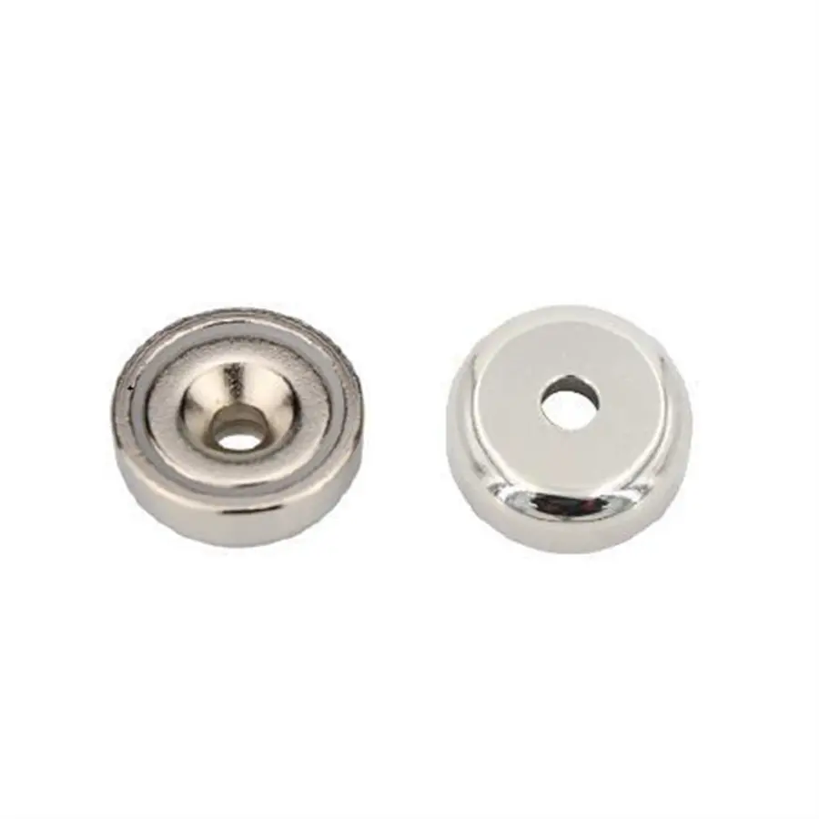 NdFeB Pot Magnet Style A with nickel coating