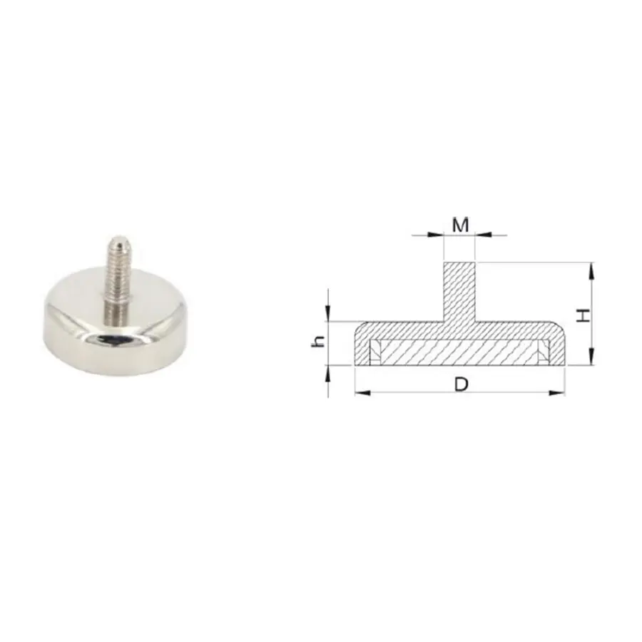 NdFeB Pot Magnet Style B with nickel coating