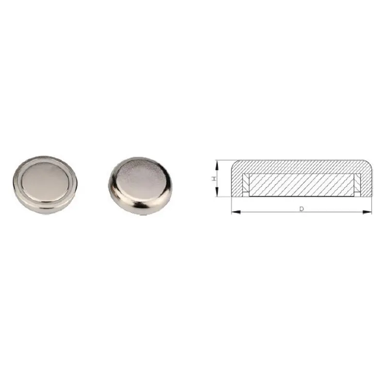 NdFeB Pot Magnet Style A with nickel coating