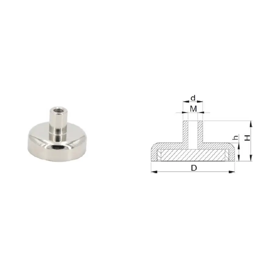 NdFeB Pot Magnet Style B with nickel coating