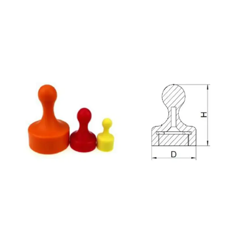 Neodymium Pin Magnet – Plastic or Nickel coating