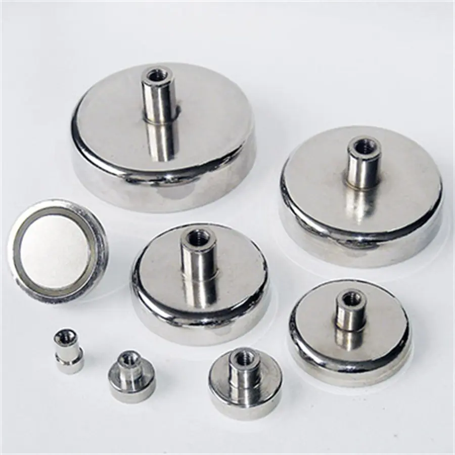 NdFeB Pot Magnet Style B with nickel coating